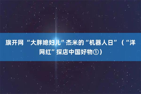 旗开网 “大胖媳妇儿”杰米的“机器人日”（“洋网红”探店中国好物①）